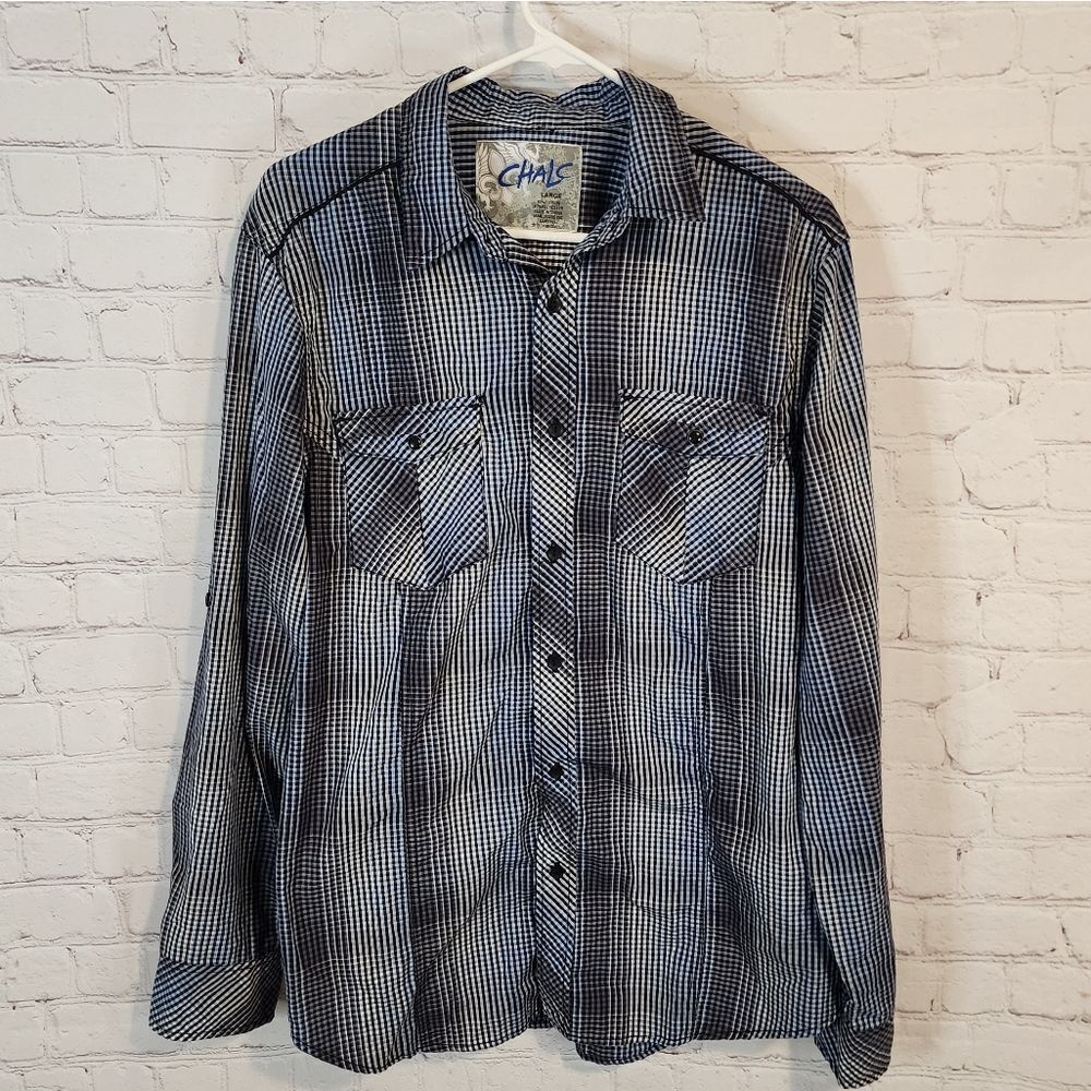 Men's Chalc longsleeve button-down shirt, size Large